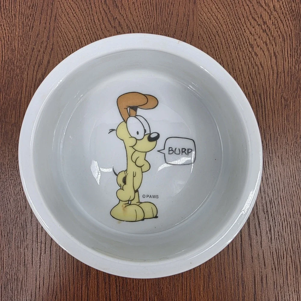 Vintage Odie Burp My Bowl Dog Dish 5